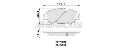 Гальмівні колодки комплект Braxis AA0483