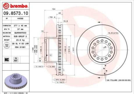 Автозапчастина BREMBO 09.8573.10