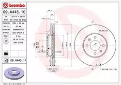 Тормозной диск - (S517121G000 / 51712C8000 / 517121W250) BREMBO 09.A445.10 (фото 1)