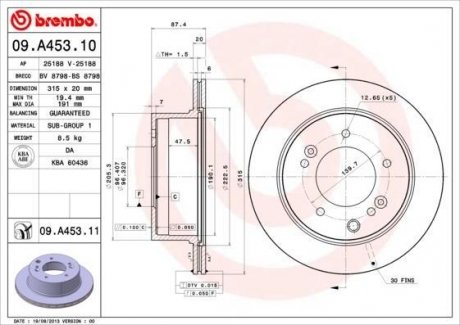 Гальмівний диск BREMBO 09.A453.11