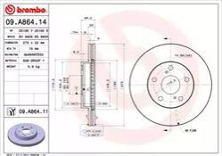 Гальмівний диск передній TOYOTA/TOYOTA (GAC) BREMBO 09.A864.14