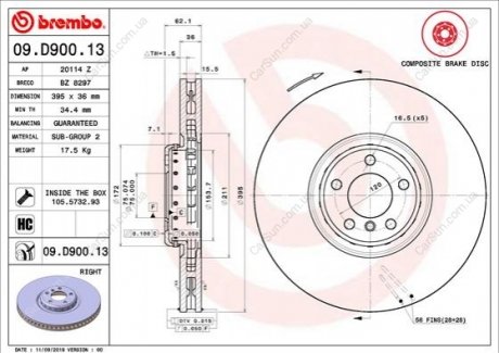 Гальмівний диск BREMBO 09.D900.13