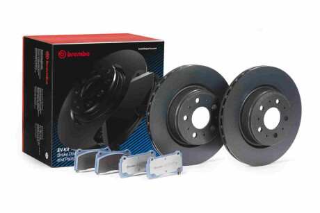 КОМПЛЕКТ ПЕРЕДНІХ ГАЛЬМІВСЬКИХ ДИСКІВ+КОЛОДОК BREMBO KT 08 001