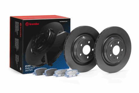 КОМПЛЕКТ ЗАДНІХ ГАЛЬМІВНИХ ДИСКІВ+КОЛОДОК BREMBO KT 08 002