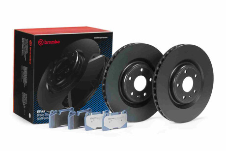 КОМПЛЕКТ ПЕРЕДНІХ ГАЛЬМІВСЬКИХ ДИСКІВ+КОЛОДОК BREMBO KT 08 007 (фото 1)