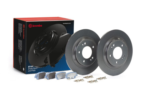 TARCZA HAMULCOWA + KLOCKI KIA SOUL II (PS) 02/14-> EVKIT SZT BREMBO KT08016