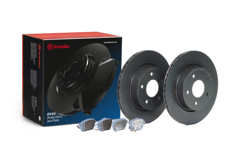 TARCZA HAMULCOWA (ZESTAW TARCZE+KLOCKI) NISSAN LEAF (ZE1) 08/17-> EVKIT SZT BREMBO KT08030