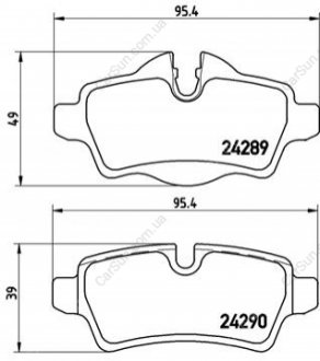 Комплект гальмівних колодок, дискове гальмо BREMBO P06 052X