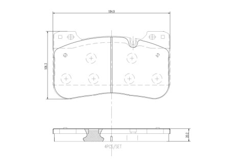 Колодки гальмівні (передні) BMW M5 (G30/F90)/X5M (G05/F95) 17- BREMBO P06100