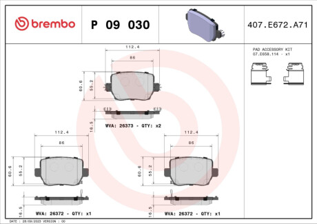 KLOCKI HAMULCOWE TYL BREMBO P 09 030