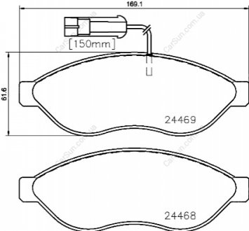 Комплект гальмівних колодок, дискове гальмо BREMBO P23 143