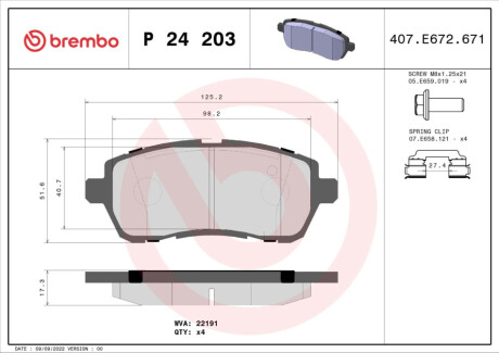 KLOCKI HAMULCOWE PRZOD BREMBO P 24 203