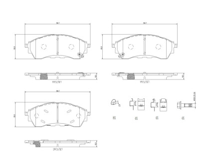 KLOCKI HAMULCOWE PRZOD BREMBO P 24 225