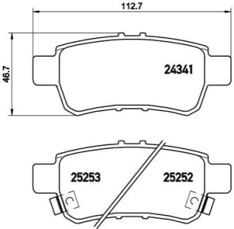 ЗАДНІ ГАЛЬМІВНІ КОЛОДКИ HONDA CR-V 07- BREMBO P 28 062