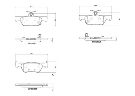 ЗАДНІ ГАЛЬМІВНІ КОЛОДКИ BREMBO P28110