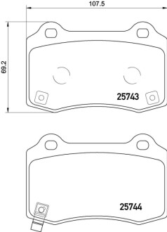 Klocki ham. tył TESLA MODEL S (5YJS) 09/12-> / TESLA MODEL X (5YJX) 09/13-> BREMBO P30074E (фото 1)