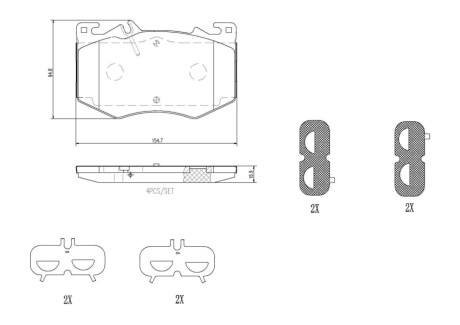 KLOCKI HAMULCOWE PRZOD BREMBO P 50 166