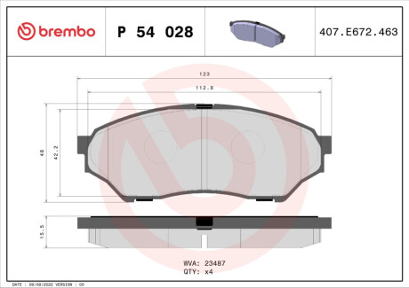 Гальмівні колодки дискові BREMBO P 54 028