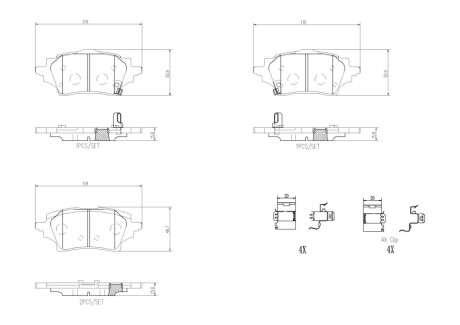 KLOCKI HAMULCOWE TYL BREMBO P 83 178