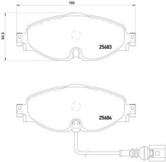 Klocki ham. AUDI A3 Sportback (8VA, 8VF) 09/12-10/20 / AUDI A3 Sportback BREMBO P85126E