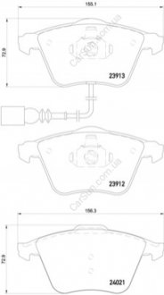 Комплект гальмівних колодок, дискове гальмо BREMBO P85 129X (фото 1)