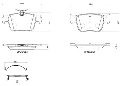 KLOCKI HAMULCOWE TYL BREMBO P 85 184