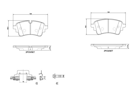 Комплект гальмівних колодок BREMBO P 85 186