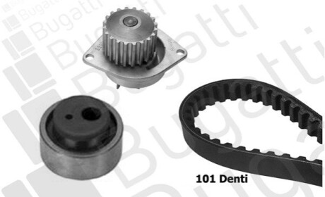 К-кт. ГРМ (помпа+рем.+ролик) Ax,Bx,Xara Bugatti KBU7404A
