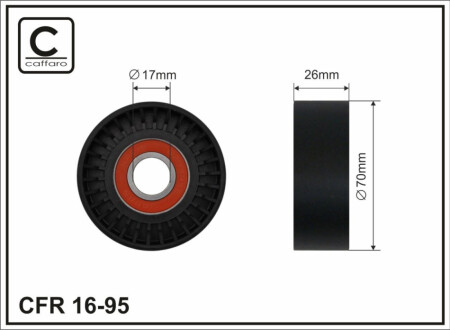 Ролик ремня генератора - (6340553 / 1340267 / SR1001) CAFFARO 16-95