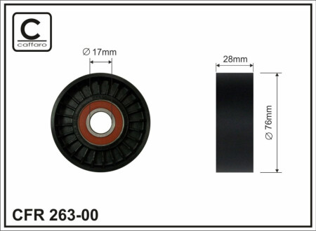 Ролик ремня генератора - (IB5017 / 96966707 / 96349976) CAFFARO 263-00