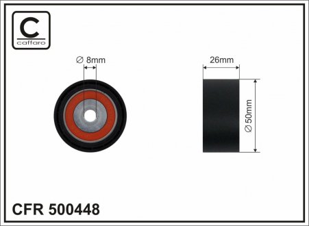 Ролик поликлинового ремня Fiat Scudo, Ulysse, Citroen Berlingo 2.0JTD/2.0HDI 99- CAFFARO 500448 (фото 1)