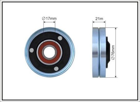 НАТЯЖНИЙ РОЛИК 76X17X21 CAFFARO 500654
