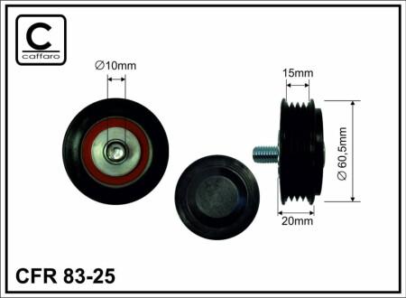 Ролик ремня генератора - (58260511 / SR1257 / 71824) CAFFARO 83-25