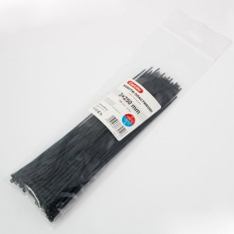 Хомуты пластиковые 3.0x250 мм Черные - CarLife BL30x250 (фото 1)