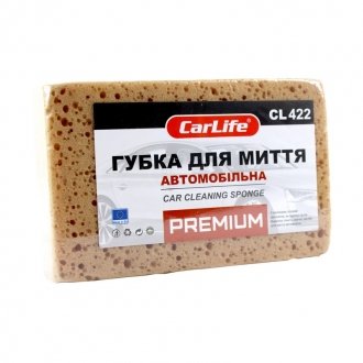 Губка для миття авто Premium з великими порами коричнева - CarLife CL-422