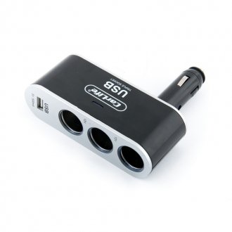 Разветвитель прикуривателя 3в1+USB 12V 5A LED - CarLife CS302