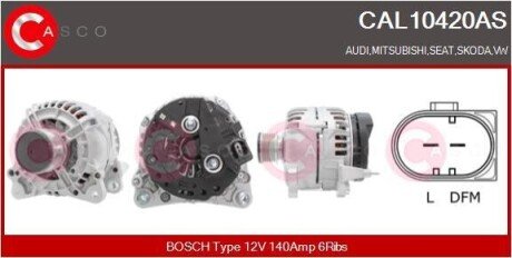 ГЕНЕРАТОР 12V 140A CASCO CAL10420AS