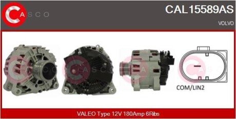 ГЕНЕРАТОР 12V 180A CASCO CAL15589AS