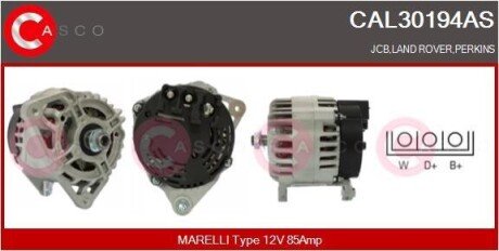 ГЕНЕРАТОР 12V 85A CASCO CAL30194AS