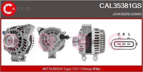 ГЕНЕРАТОР 12V 110A MITSUBISHI OE CASCO CAL35381GS