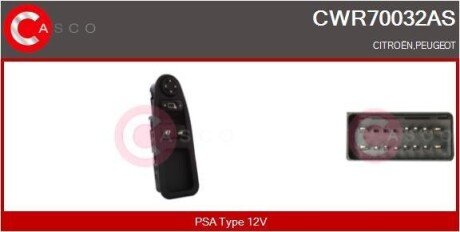 PRZELACZNIK PODNOSNIKA SZYBY PL 13PIN CASCO CWR70032AS