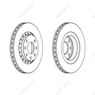 Диск тормозной передний (цена за 2шт.) Opel Astra F, Vectra A, Vectra B CHAMPION 561488CH