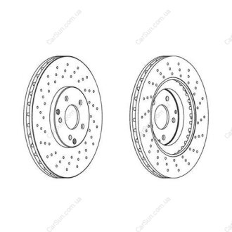 Диск тормозной передний (вентилируемый) (330x26 мм) MB (R171/W203/W209) 00-11 CHAMPION 562354CH-1