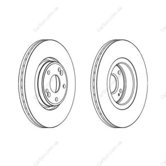 Диск тормозной передний (кратно 2шт.) RENAULT LAGUNA II (BG0/1_) 01-07, LAGUNA I CHAMPION 562381CH