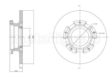 TARCZA HAMULC. FORD TRANSIT CUSTOM 12- TYЈ (OE-1764283) CIFAM 800-1753C