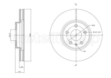 TARCZA HAMULC. FORD MONDEO 14- PRZУD (OE-5202199) CIFAM 800-1790C