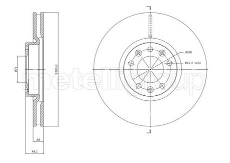 TARCZA HAMULC. OPEL COMBO 18- PRZУD (OE-3641958) CIFAM 800-1848C (фото 1)