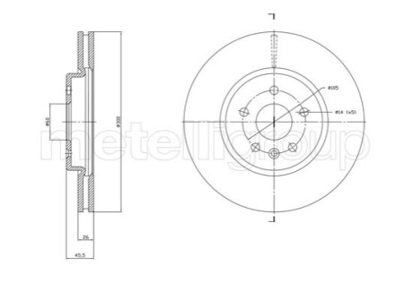 TARCZA HAMULC. OPEL ASTRA K 15- PRZУD (OE-13597467) CIFAM 800-1849C