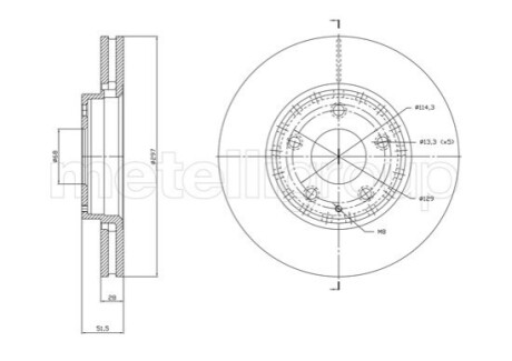 TARCZA HAMULC. MAZDA CX-5 11- PRZУD (OE-KD4533251) CIFAM 800-1850C