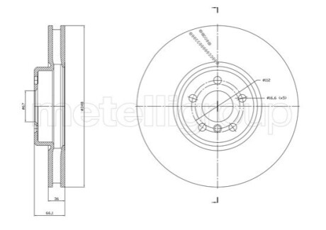 TARCZA HAMULC. BMW 7 G11,G12 15- PP (OE-34116860912) CIFAM 800-1868C